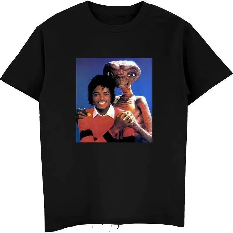 Michael Jackson et E.T t-shirt femmes hommes chemises drôle rétro graphique t-shirts été mode Streetwear
