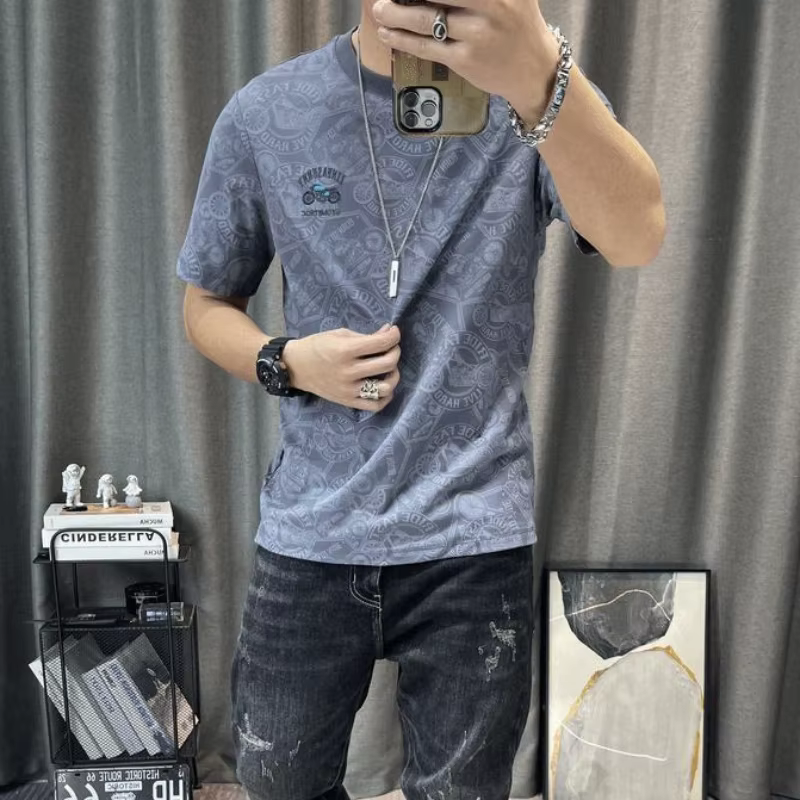 T-shirt d'été à manches courtes et quarts pour homme
