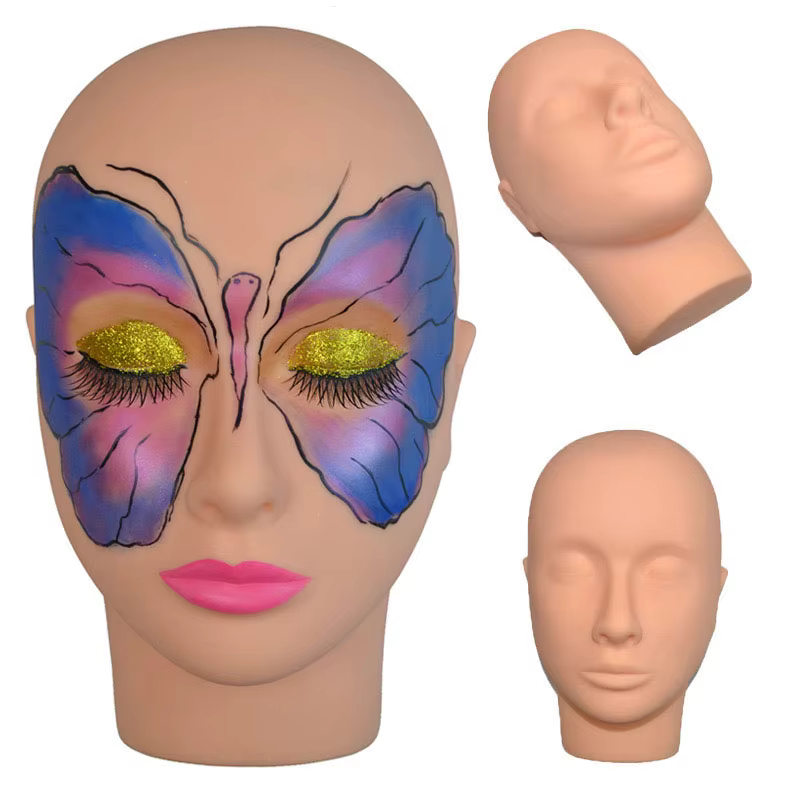 Tête de mannequin d'entraînement de maquillage pour le visage