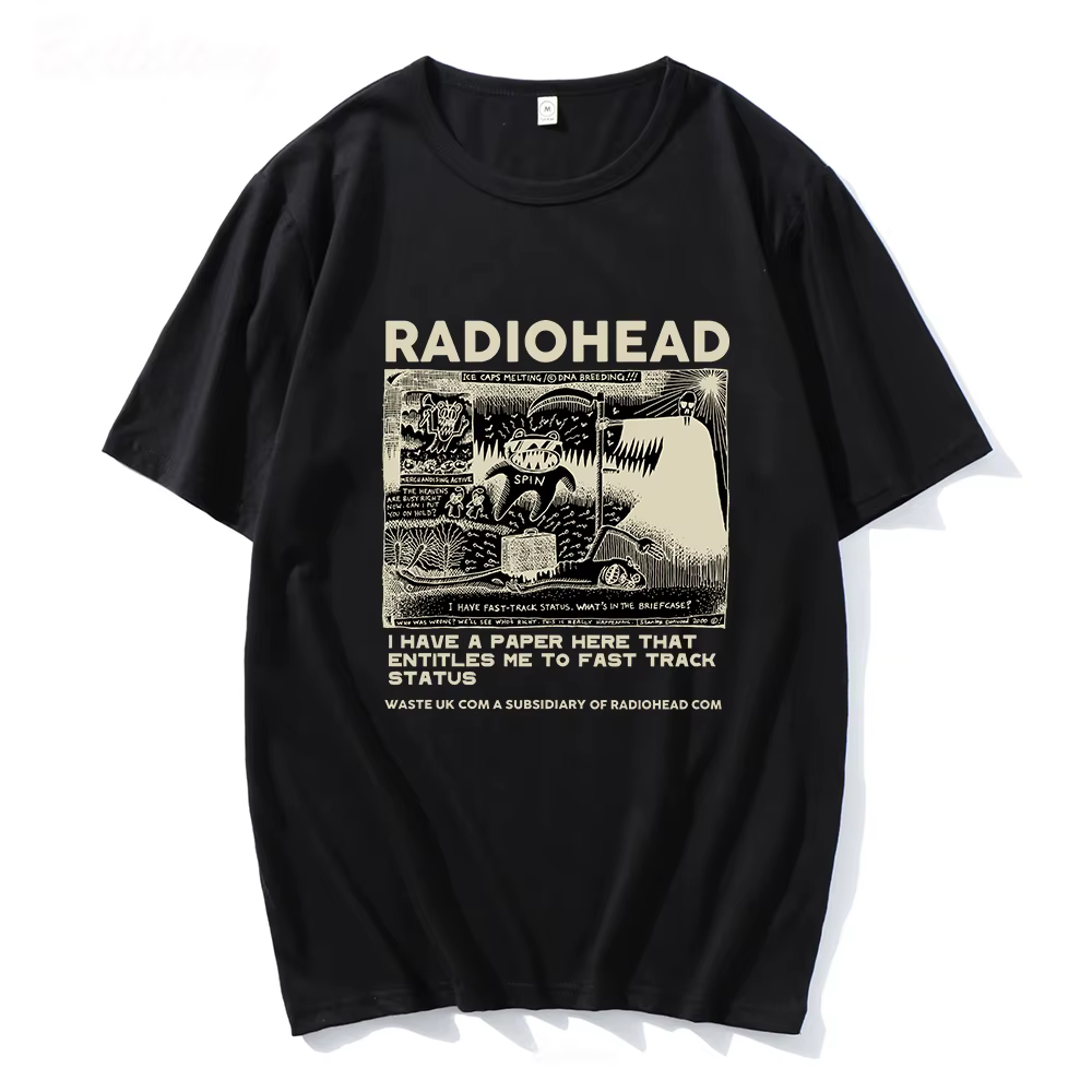 Radiohead t-shirt hommes Vintage classique t-shirts amérique du nord Tour Rock garçon Camisetas Hombre Hip Hop unisexe 100% coton surdimensionné hauts