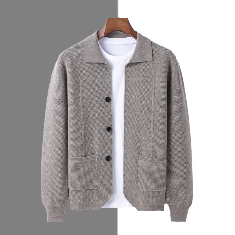 Cardigan Triblockchain en Laine Mérinos pour Homme