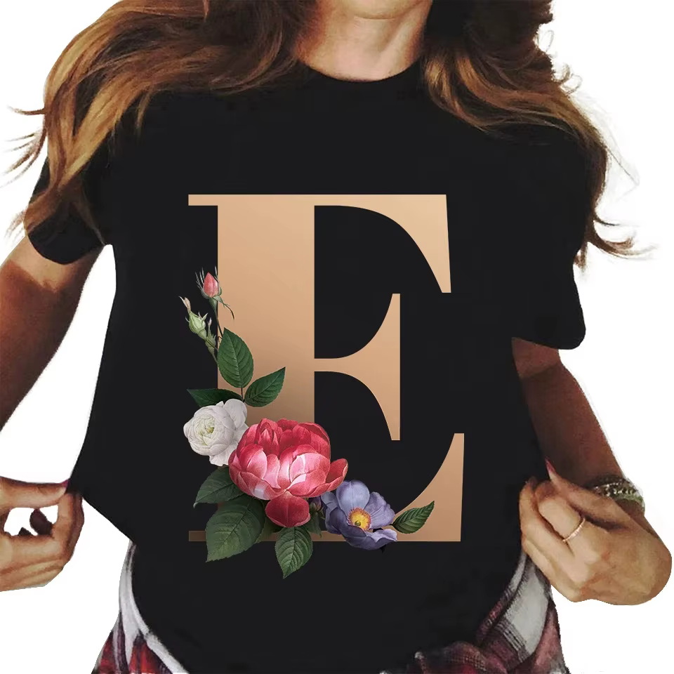 T-shirt en coton à manches courtes pour femmes
