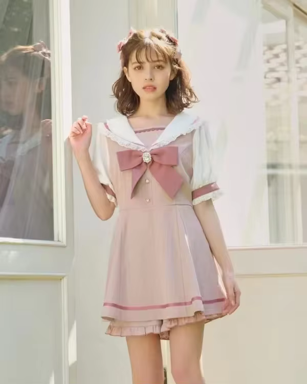 Rojita – robe japonaise à manches longues et col marin pour femmes