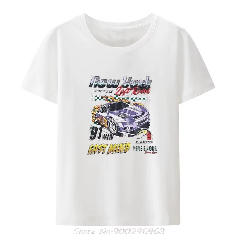 T-shirt unisexe à manches courtes imprimé graphique de voiture pour hommes