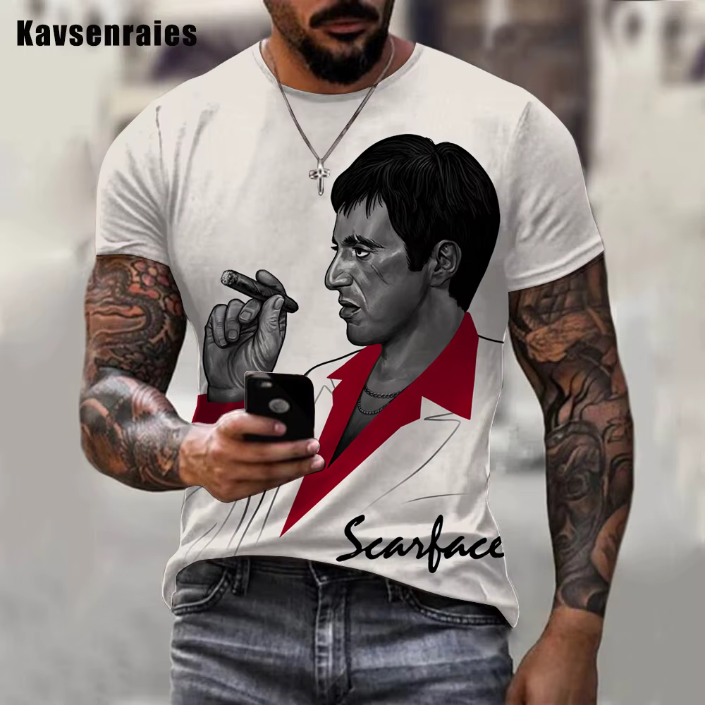 T-shirt du film planchers face Tony Montana pour hommes et femmes