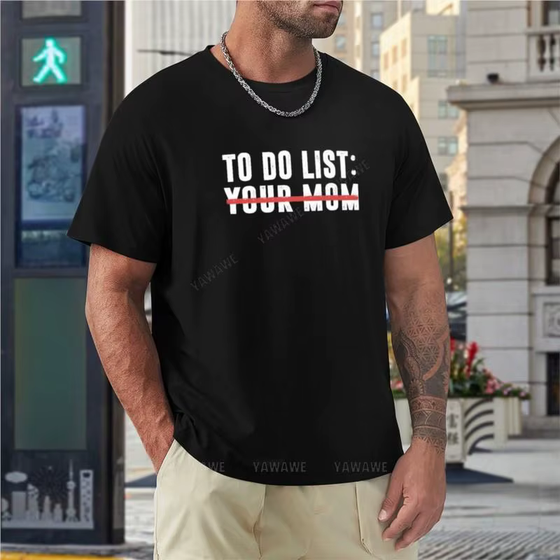 T-shirt noir à col rond pour hommes et garçons