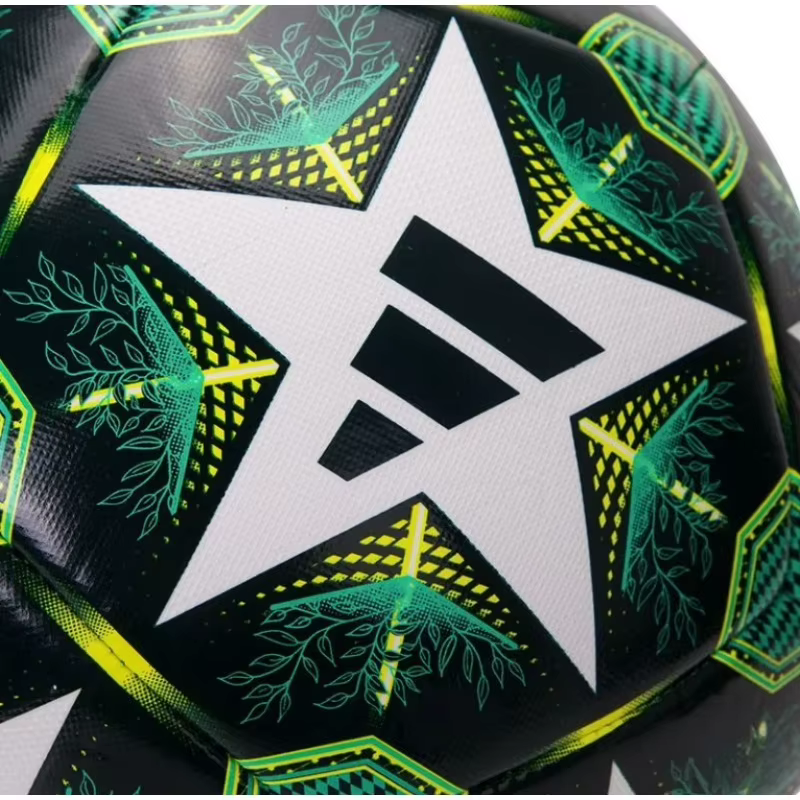 Adidas No. Ballon de football cousu à la machine, 5 ballons, logo de la Ligue des Champions imprimé en TPU, identique pour hommes et femmes, vert fluorescent JH1281