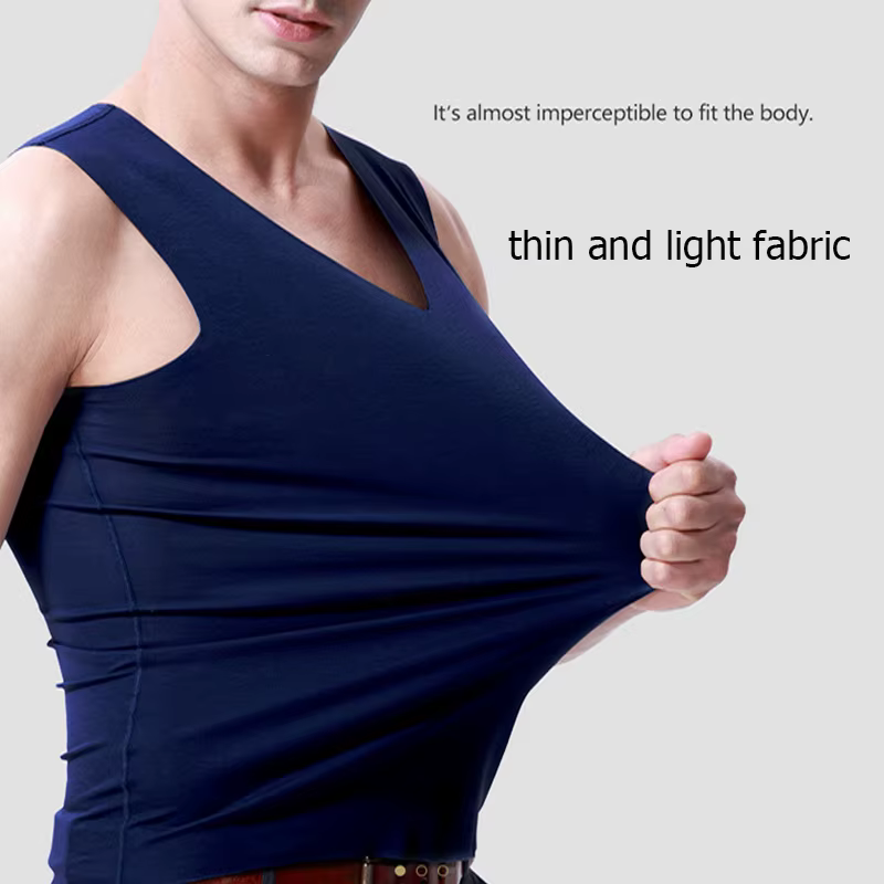 Débardeur en soie sans couture pour hommes