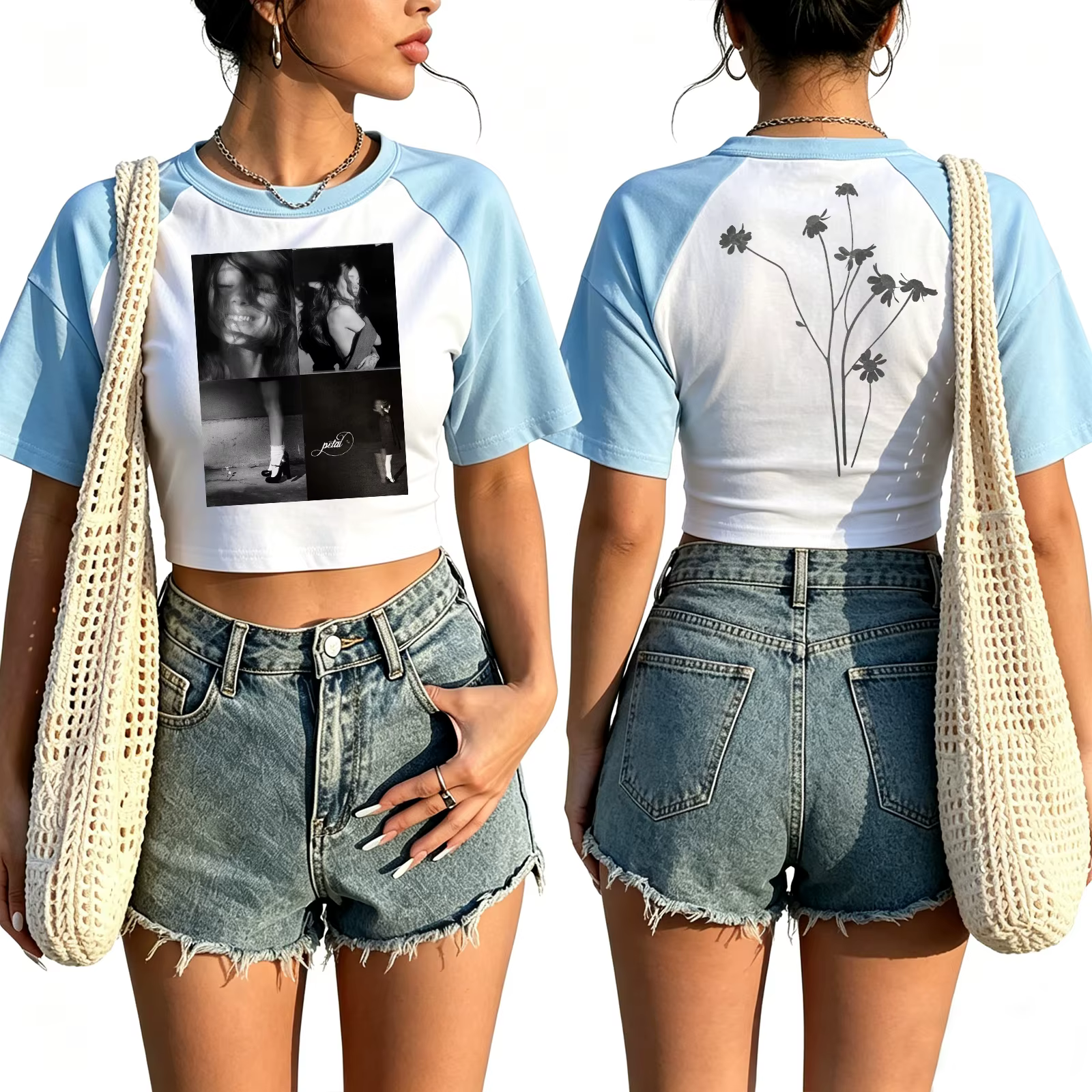 T-shirt Crop Top Ariana Grande Petal Album pour Filles et Femmes