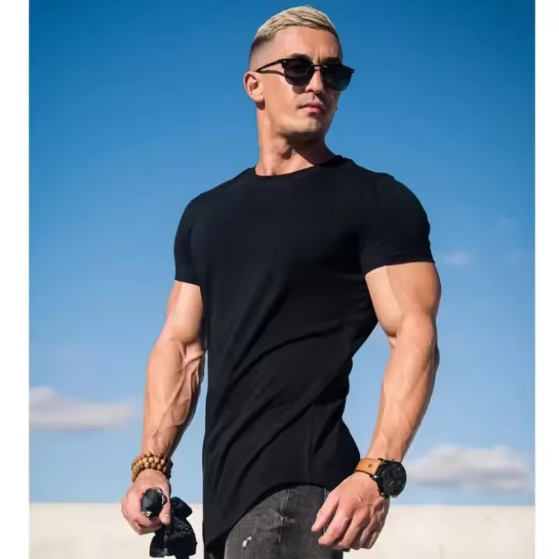 T-shirt d'entraînement musculaire hommes été entraînement à manches courtes