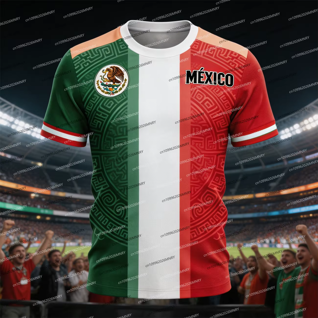 T-shirt drôle avec drapeau national du Mexique 2026
