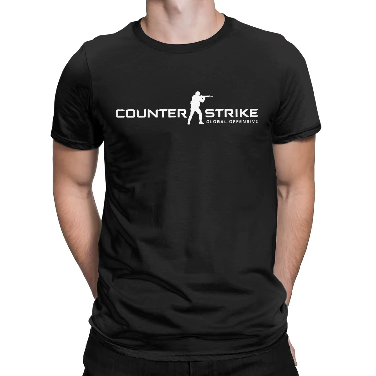 Counter-Strike 2 CS Go T-shirt en coton à manches courtes pour hommes