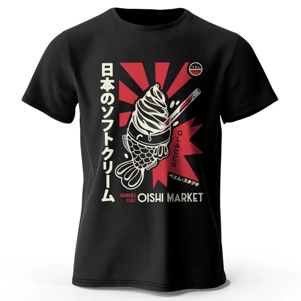 T-Shirt 100% coton imprimé Foodie japonais