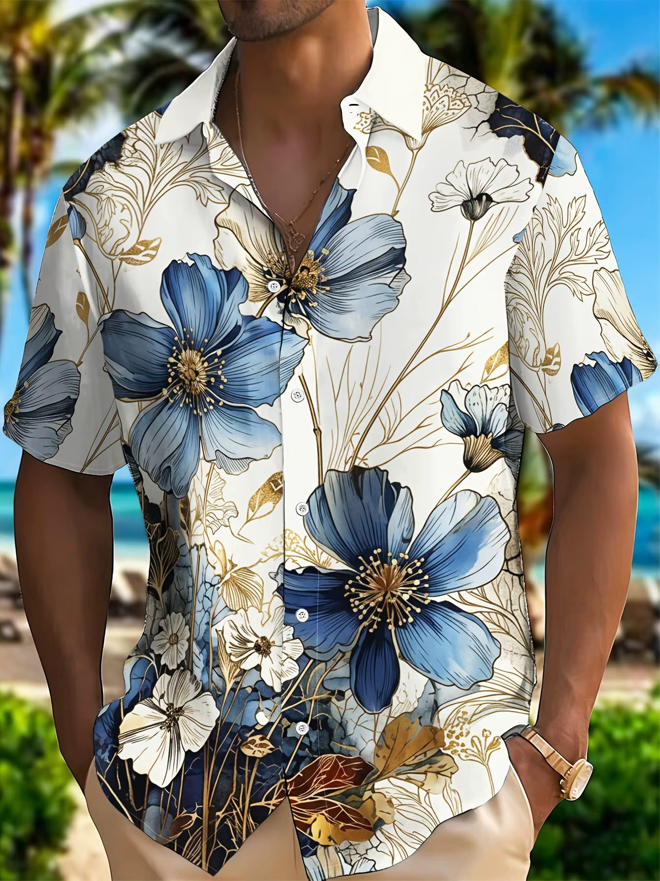 Chemise à manches courtes pour homme