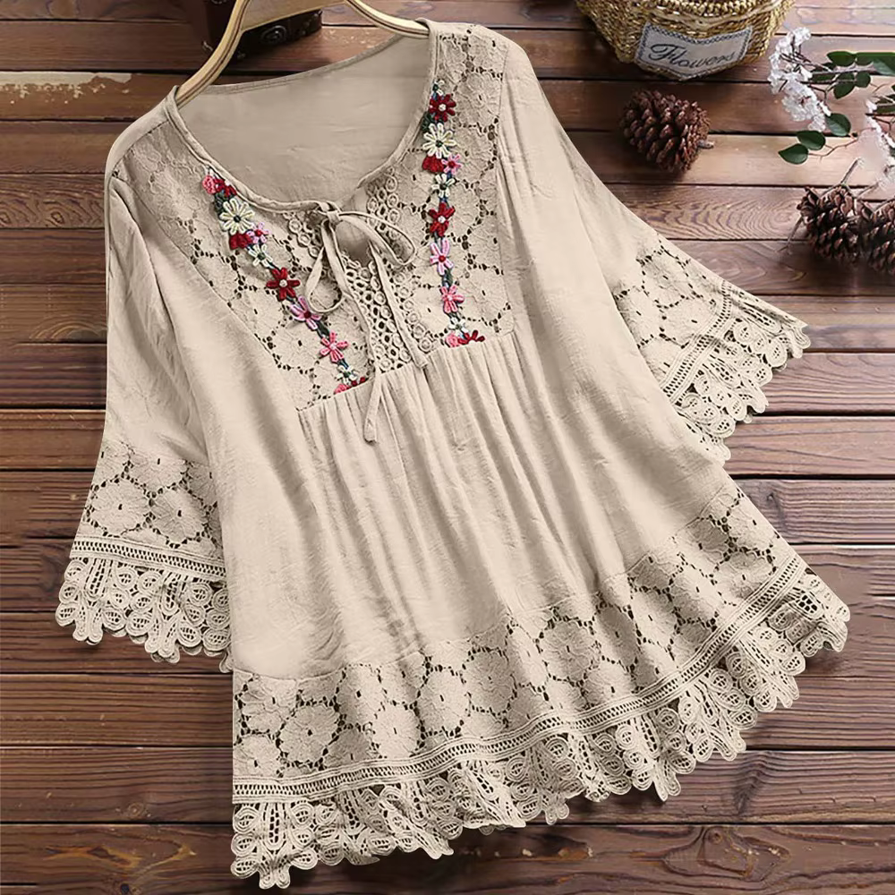 Dentelle dames T-Shirts Blusa Camisas Mujer Streetwear vêtements femmes t-shirt été coton lin femme