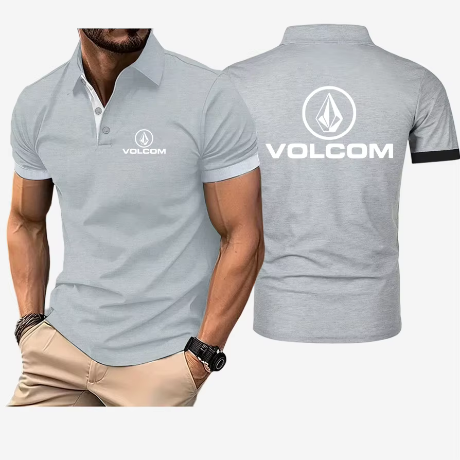 VOLCOM 2025 hommes mode solide à manches courtes revers Polo été séchage rapide respirant confortable haut Harajuku