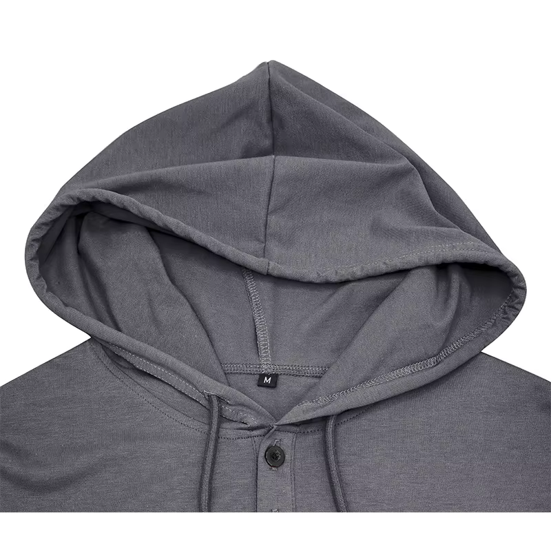 T-shirts à manches courtes pour hommes pour le sport et le fitness chemise Henley de style américain haut à capuche
