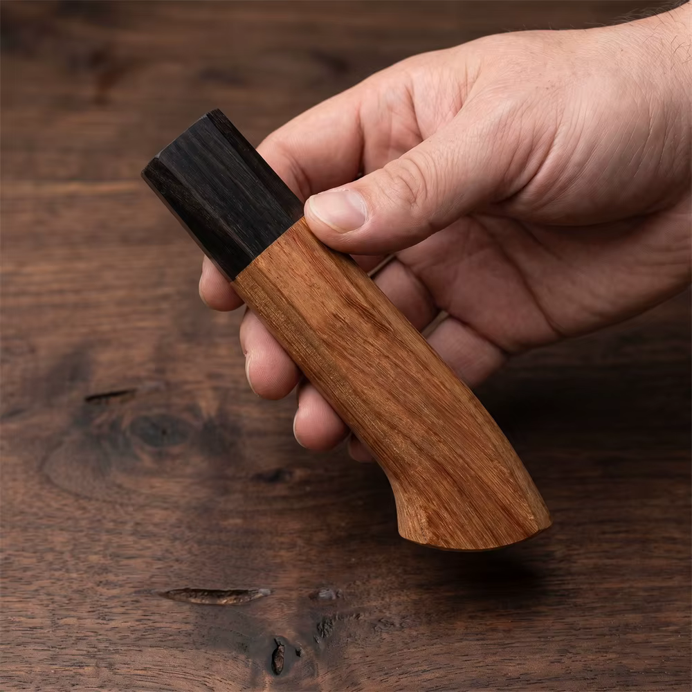 1 pièce de manche de couteau octogonal en bois d'ébène et Kibao rouge, longueur 115 mm, accessoire de bricolage pour couteau de cuisine de style japonais pour sashimi