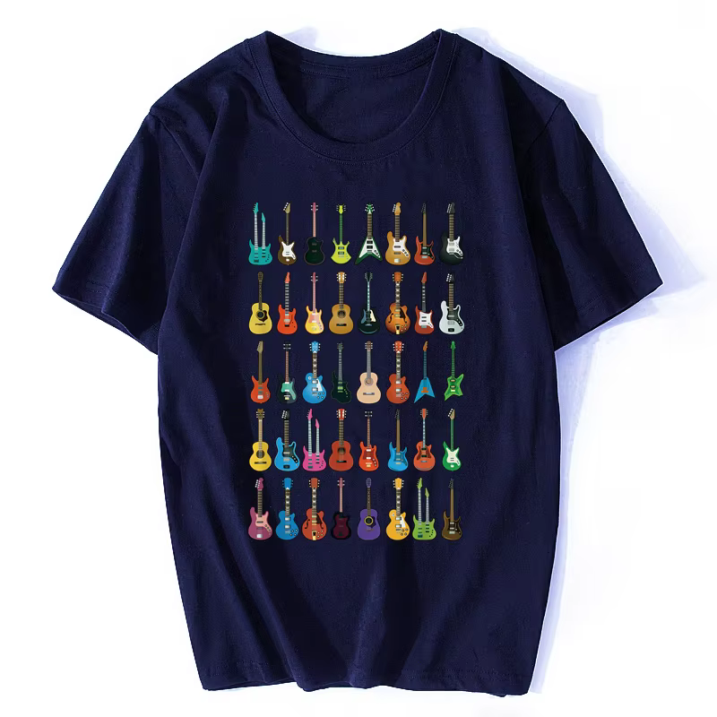 Amour guitare T-shirt hommes différentes guitares