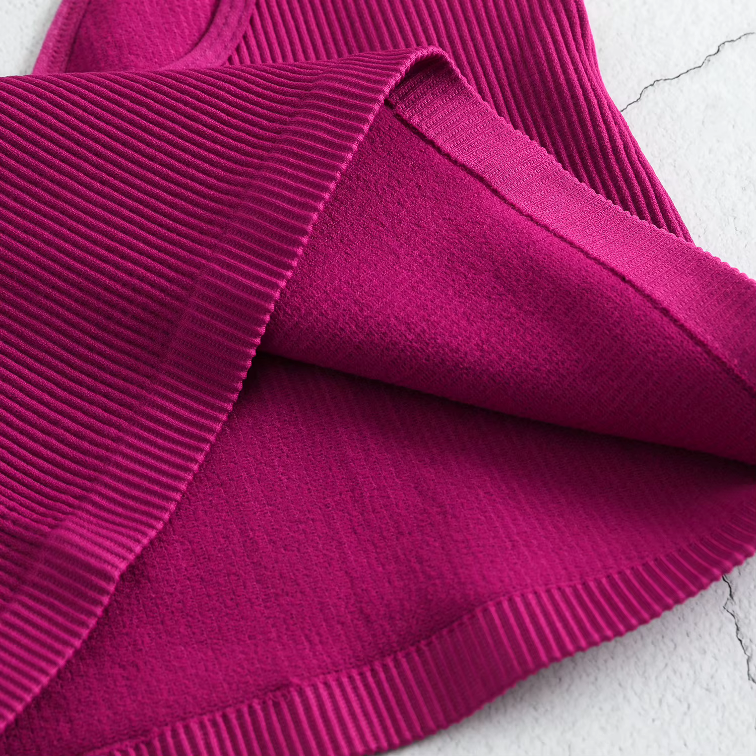 Débardeur court sans couture en tricot côtelé pour femme