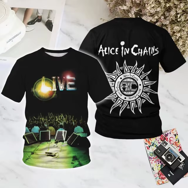 Alice In Chains populaire Rock impression 3D T-shirt été nouveaux hommes femmes Hip Hop tendance à manches courtes