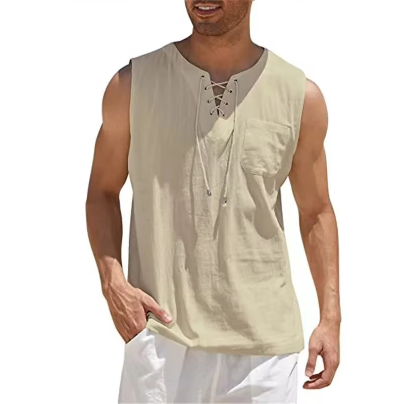 Chemises en coton et lin pour hommes