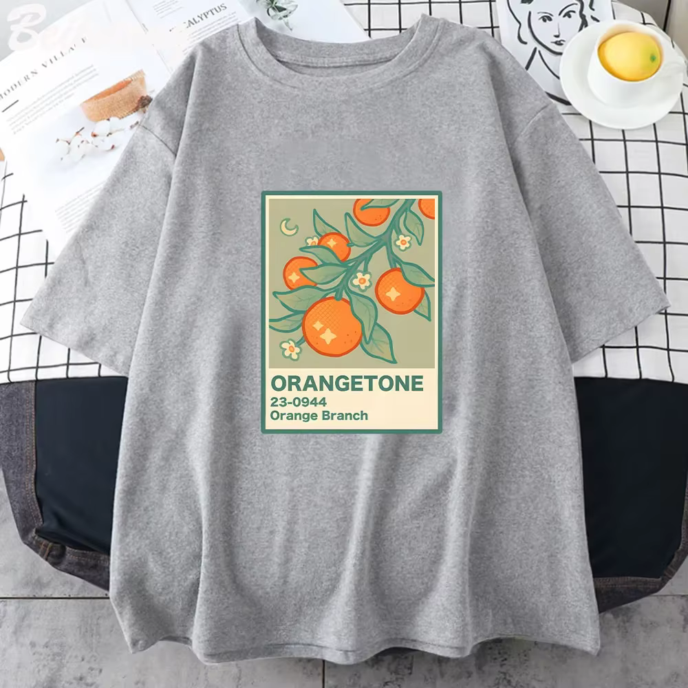 T-Shirt imprimé branche Orange