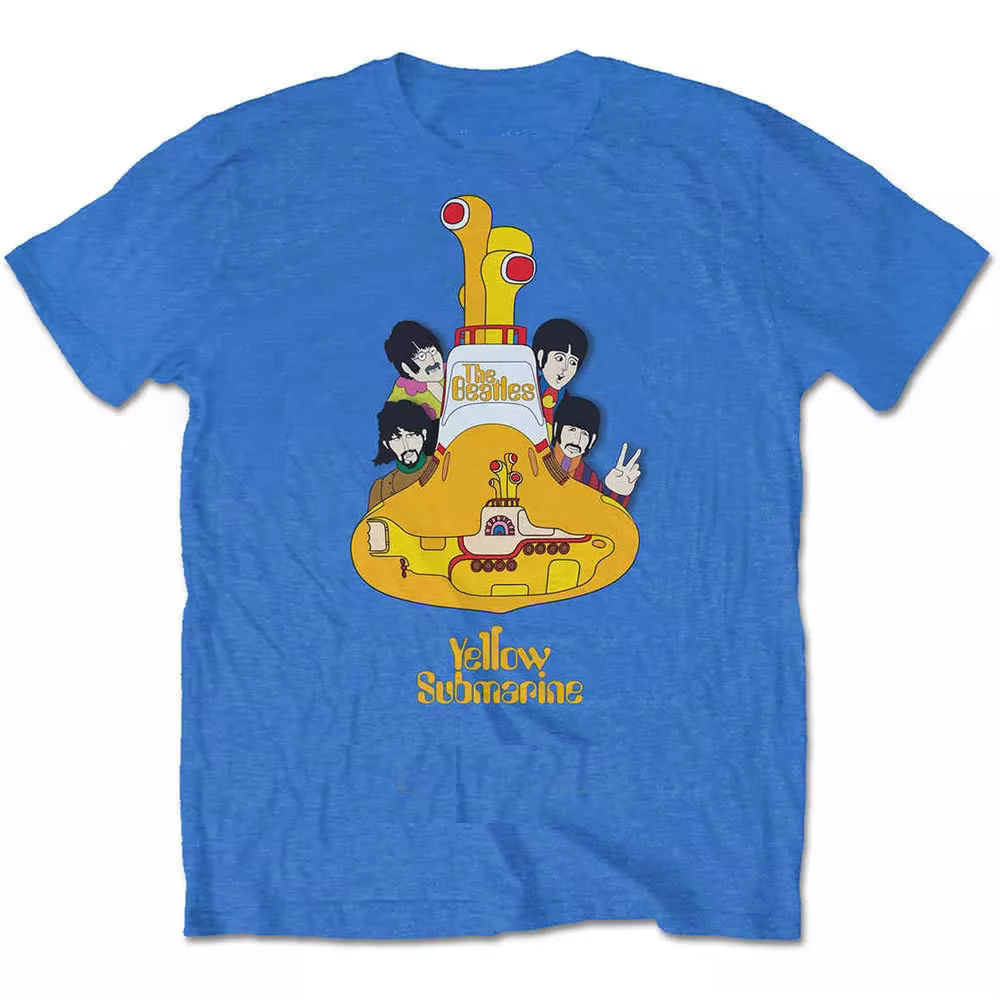 T-Shirt en coton avec image de la bande The Beatles Yellow Submarin