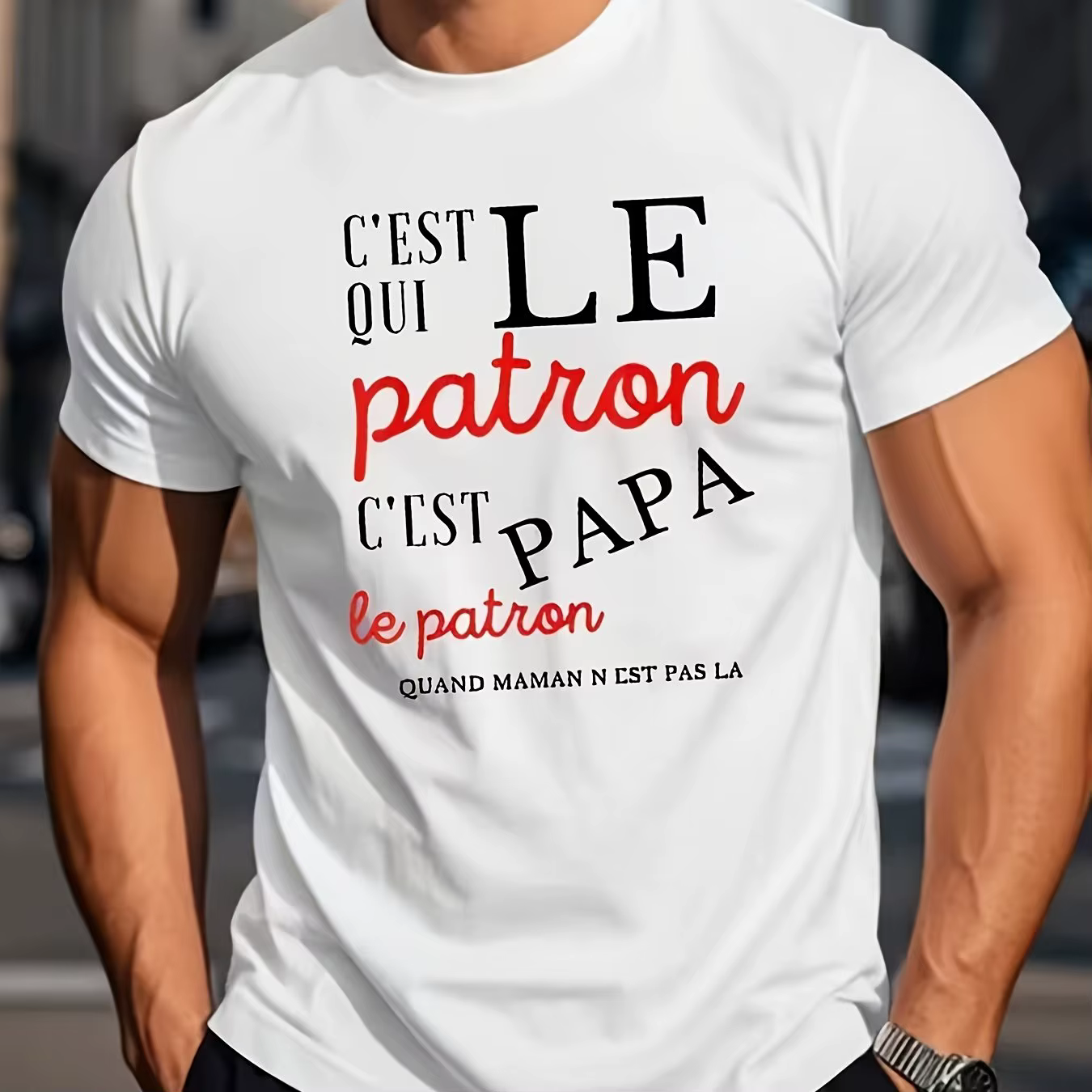 T-shirt humoristique pour hommes avec impression « C'est le patron