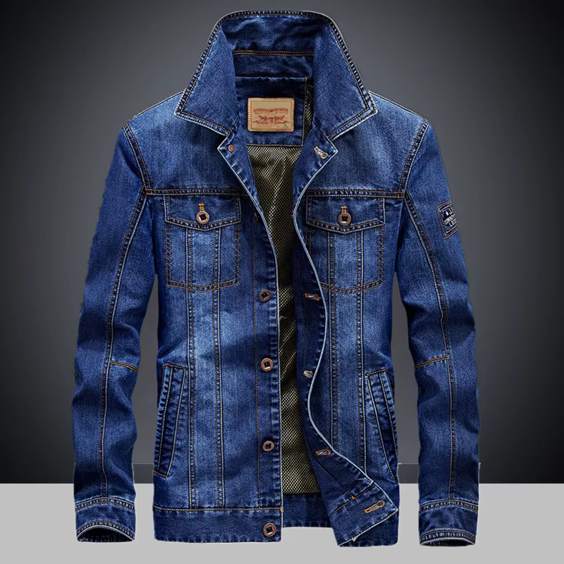 Veste en jean pour hommes, col rabattu, manteau surdimensionné décontracté, printemps automne hiver, Streetwear Vintage, grande taille