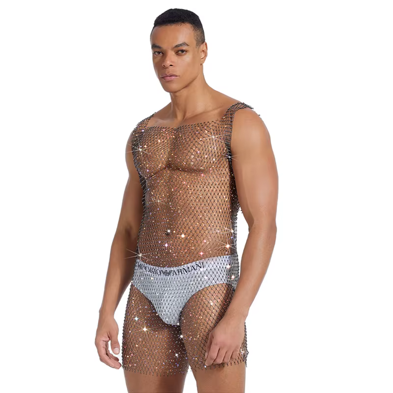 Débardeur en maille strass pour hommes