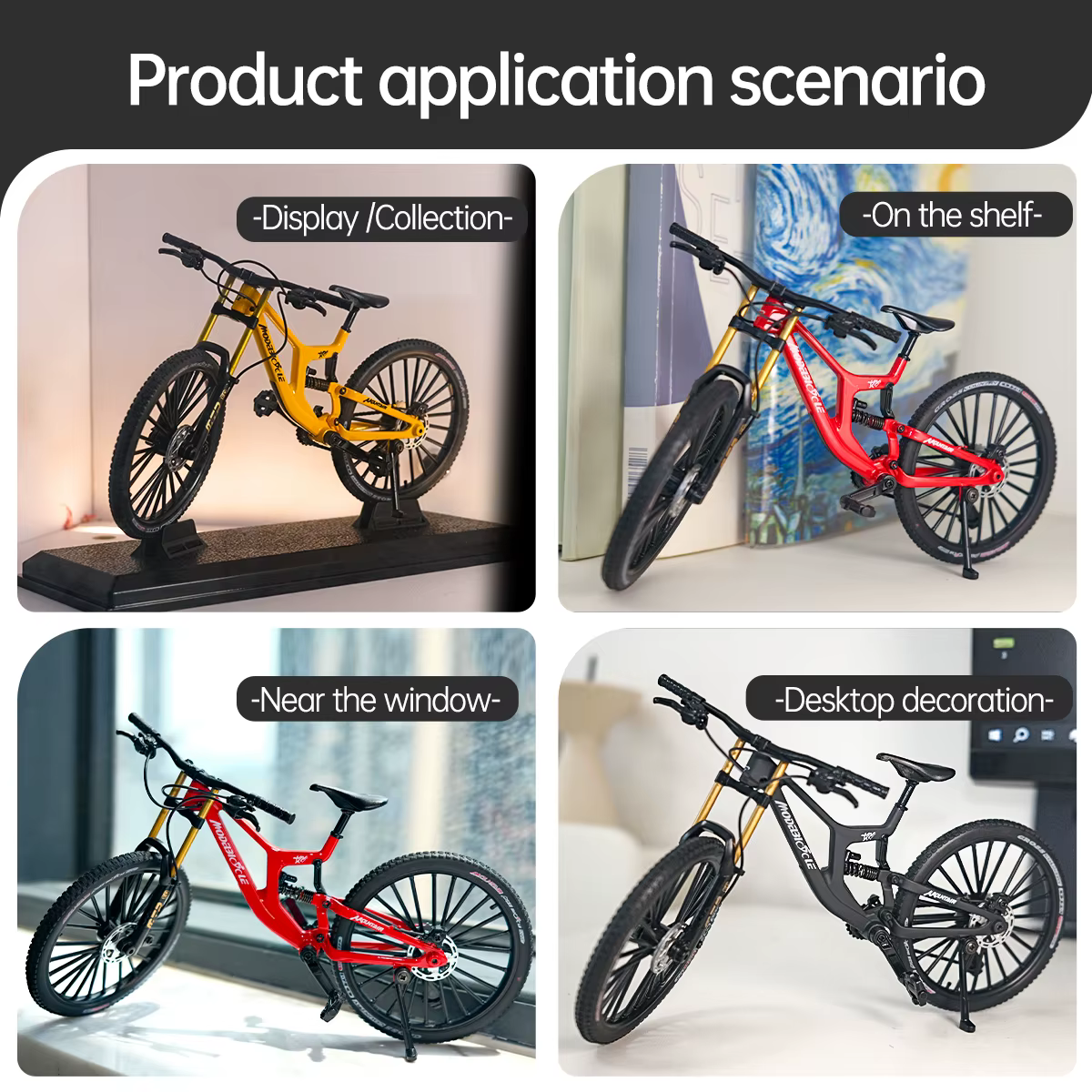 Modèle de VTT en alliage 1:8 avec base - comprend des engrenages réalistes et une suspension double