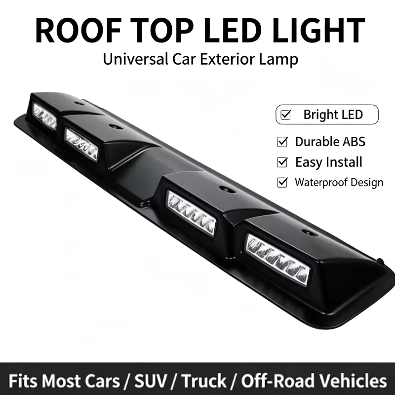 Accessoires tout-terrain universels, 4 lentilles LED, feux de toit, becquet de toit avant, antibrouillard sans antenne