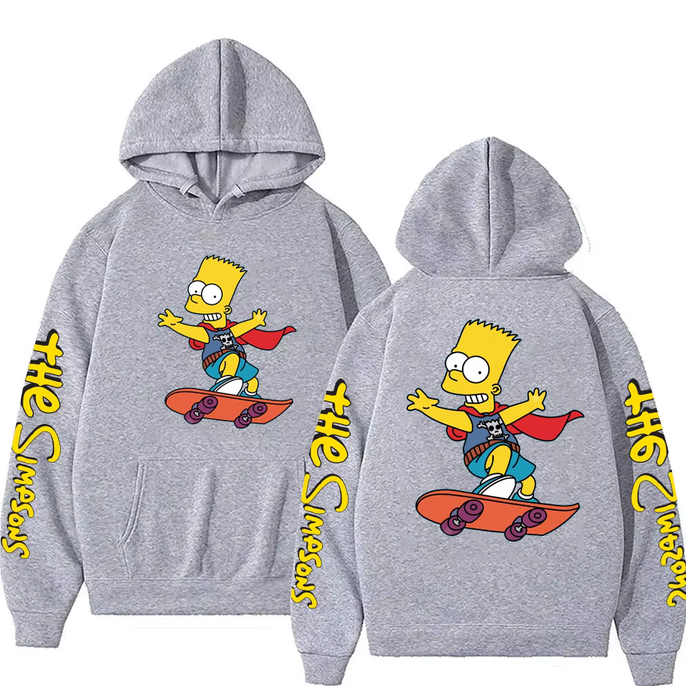 Sweat à capuche unisexe Bart Simpson Anime pour le printemps et l'automne