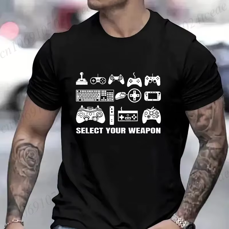 T-shirt pour hommes vêtements mode Gamer t-shirts sélectionner votre arme