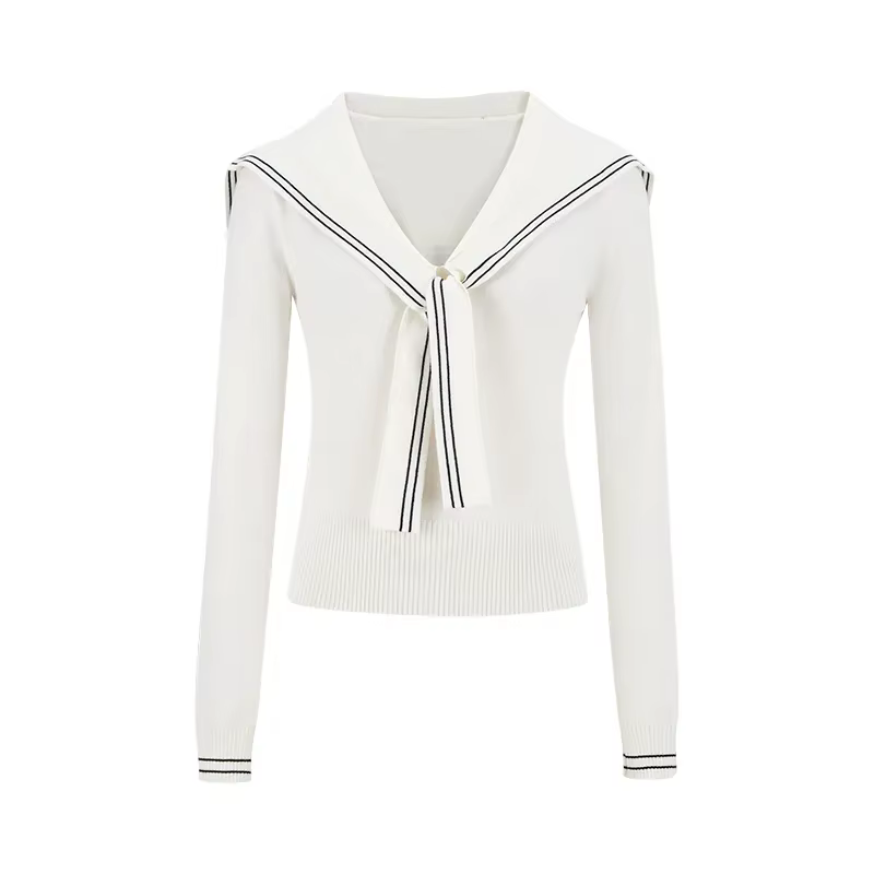 Pull en maille à col marin pour femme