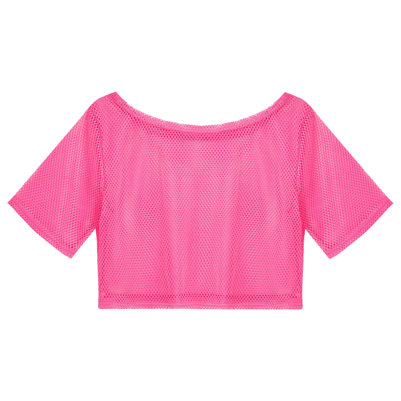 T-shirt en résille Chang des années 80 néon pour femme