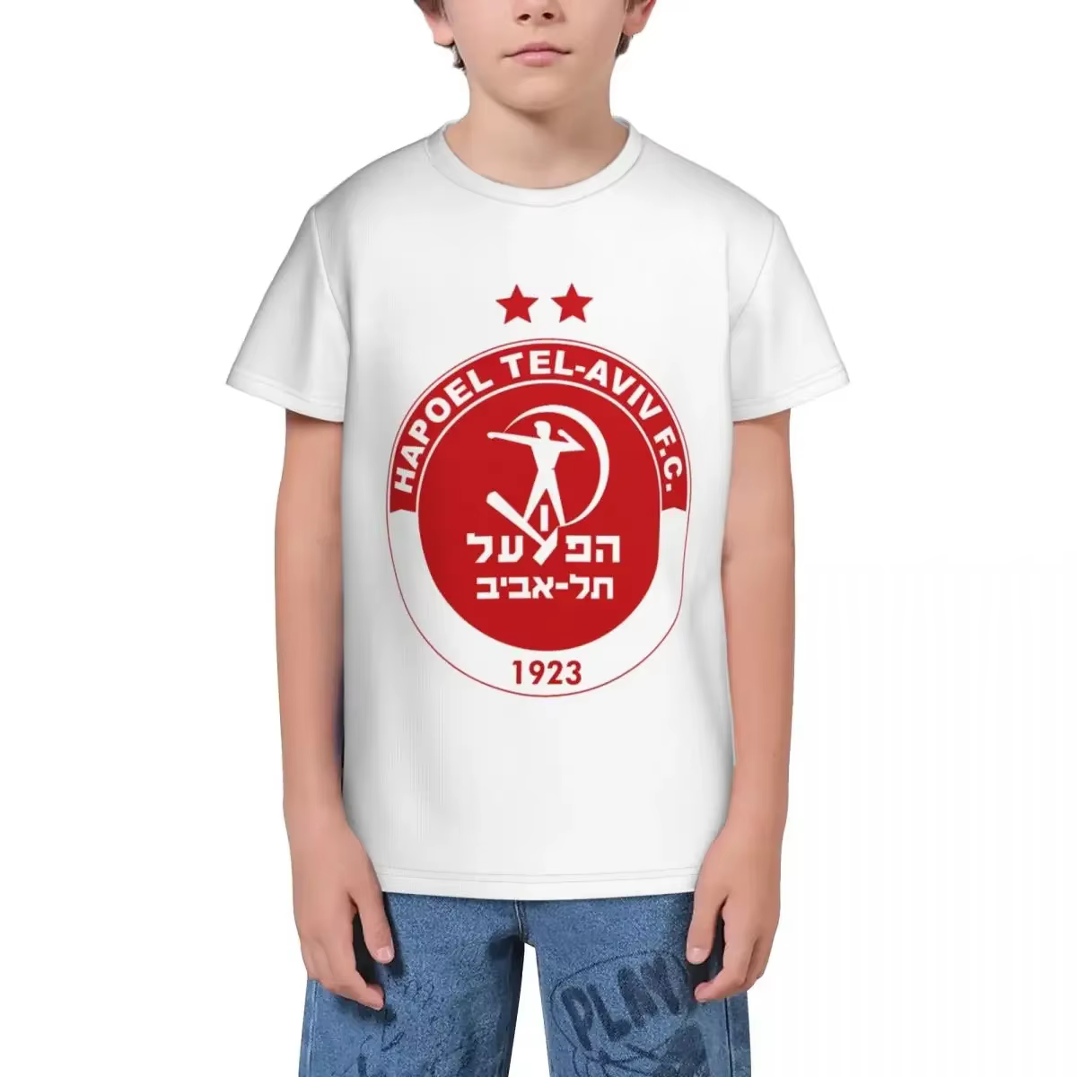 Hapoel Tel Aviv T Shirt - T-shirts à manches courtes et col rond doux pour adolescente et garçon