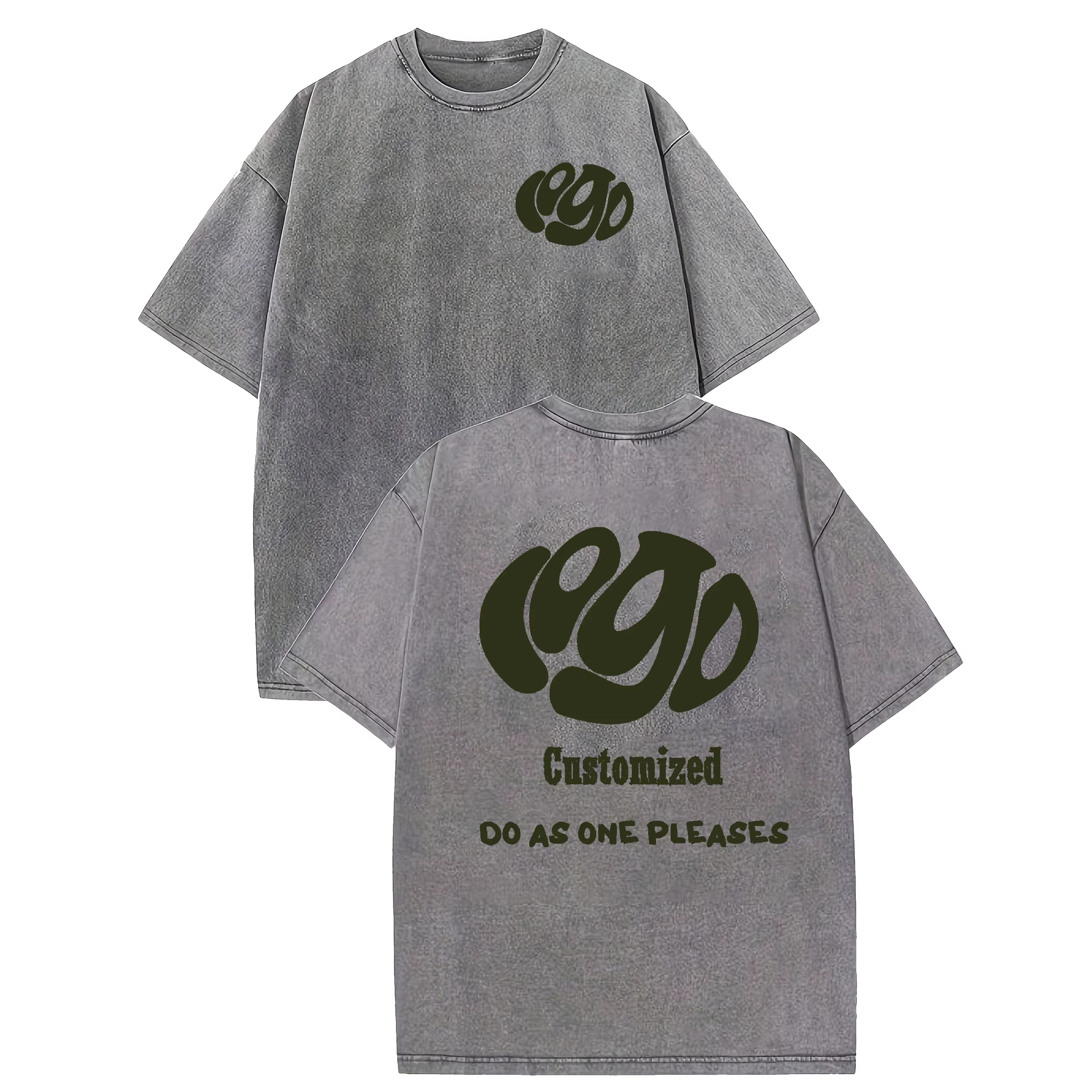 Personnalisez votre LOGO Hip Hop Streetwear hommes 100% coton T-shirts surdimensionné haut délavé t-shirt unisexe été rétro marque personnalisée