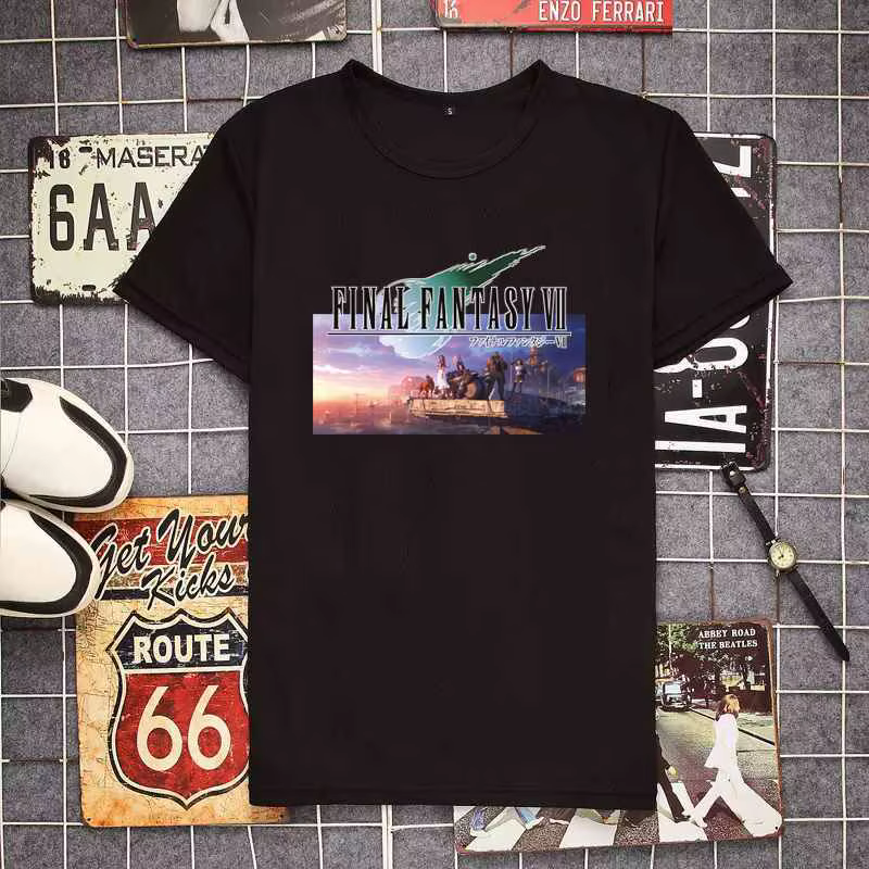 Hommes T-Shirts fils d'avalanche Final Fantasy classique t-shirt à manches courtes FF7 jeu vidéo Strife Shinra soldat