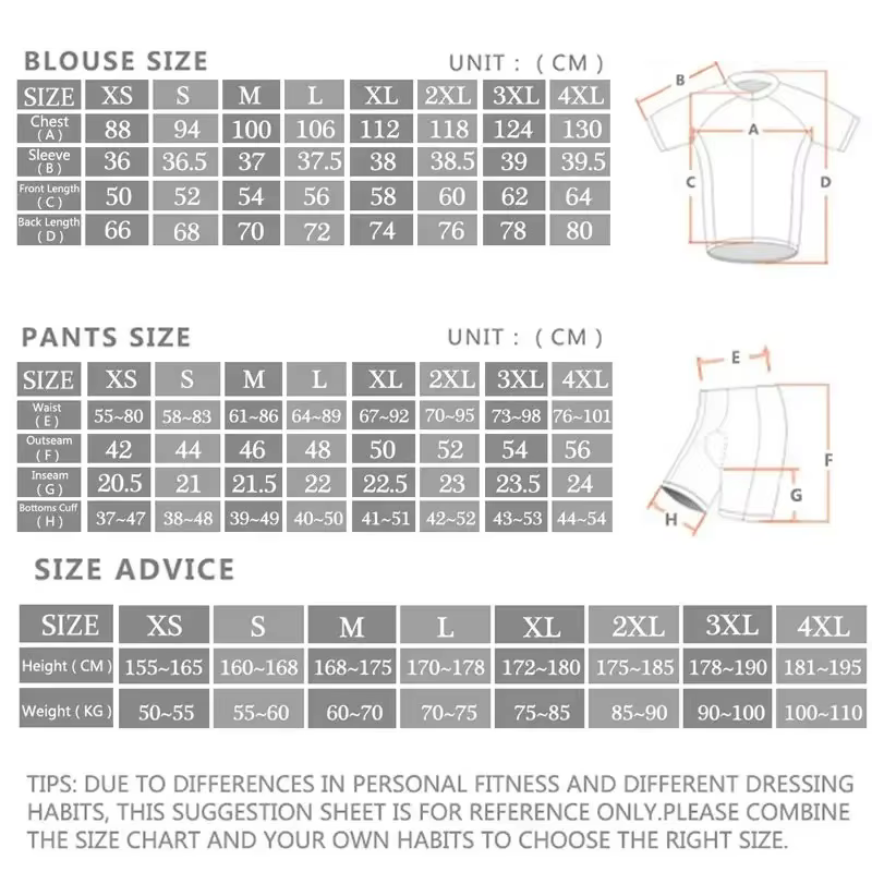 Ensemble de maillot de cyclisme à manches courtes et de short à bretelles