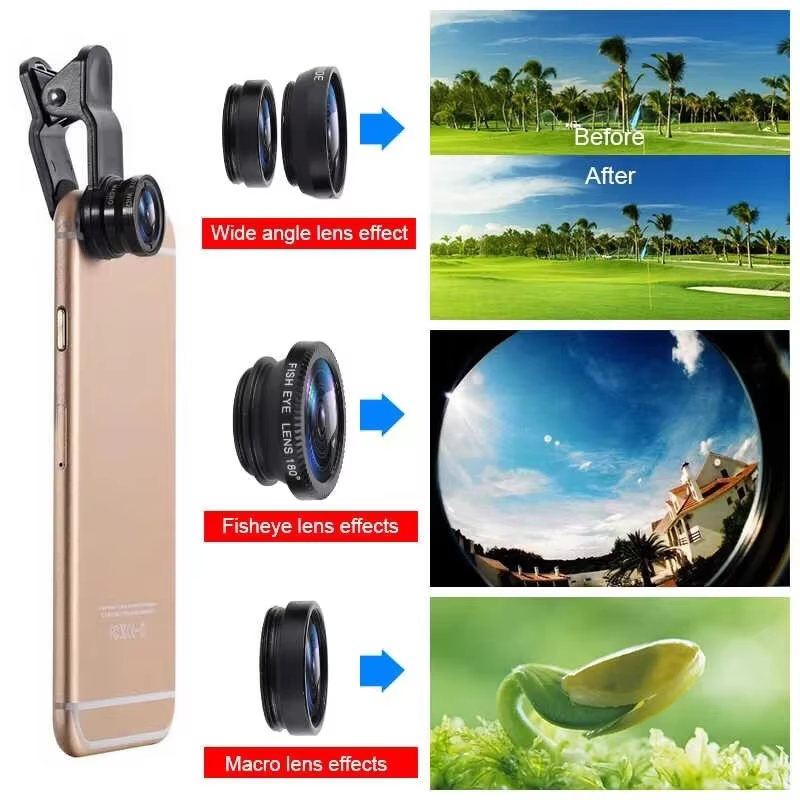 Objectif de téléphone Fisheye 3 en 1