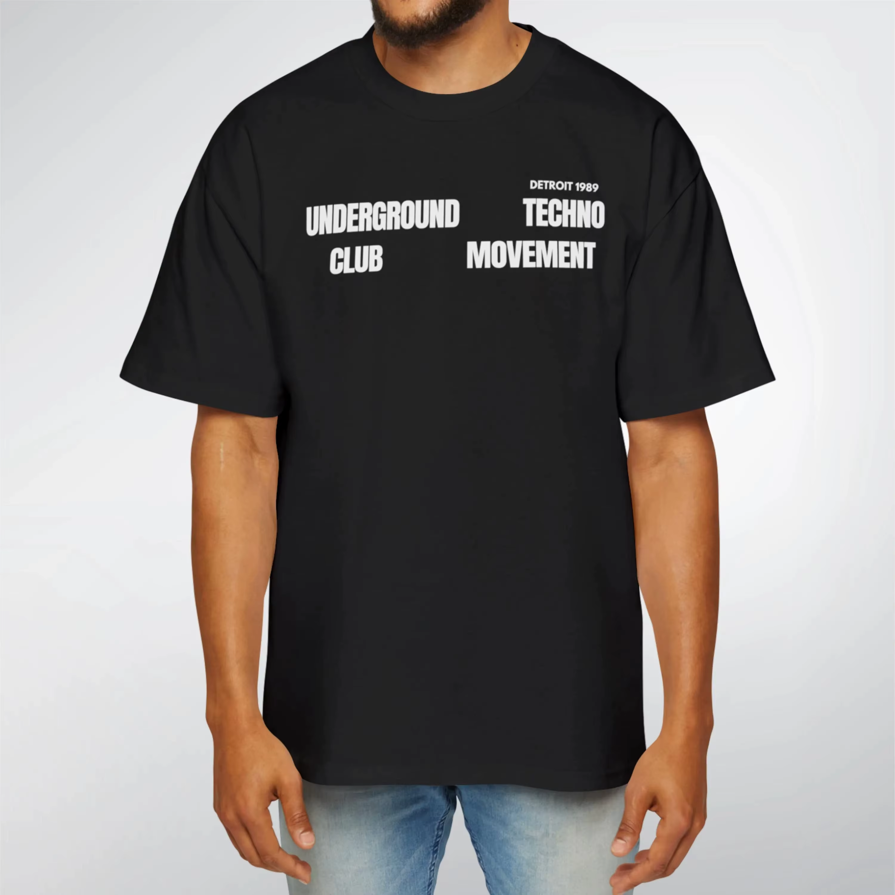 Detroit Techno T-Shirt surdimensionné: Festival de musique Rave Wear vêtements graphique chemise à manches courtes unisexe hommes femmes toutes saisons