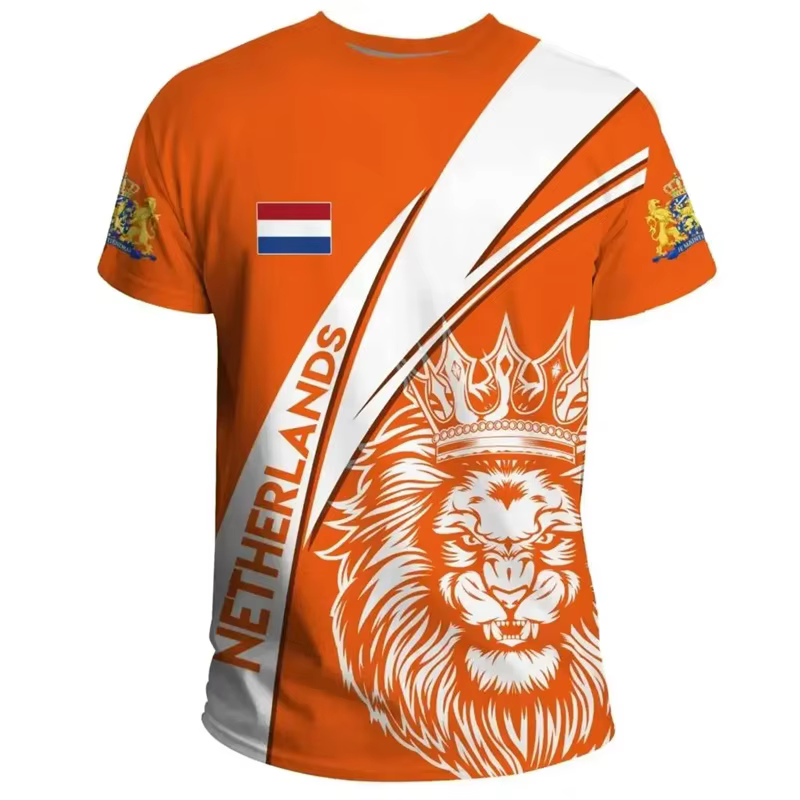 T-shirt à manches courtes imprimé en 3D pour hommes