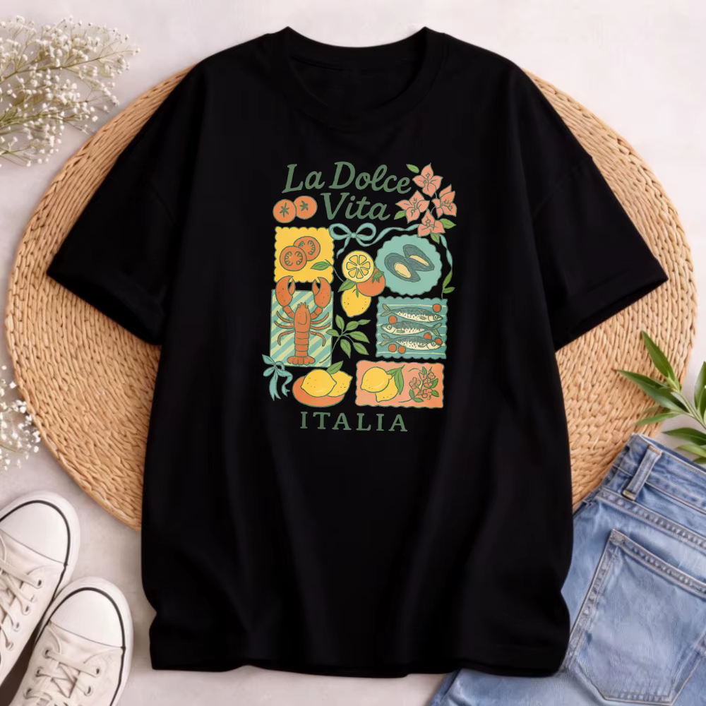 T-shirt La Dolce Vita, t-shirt graphique italien d'été