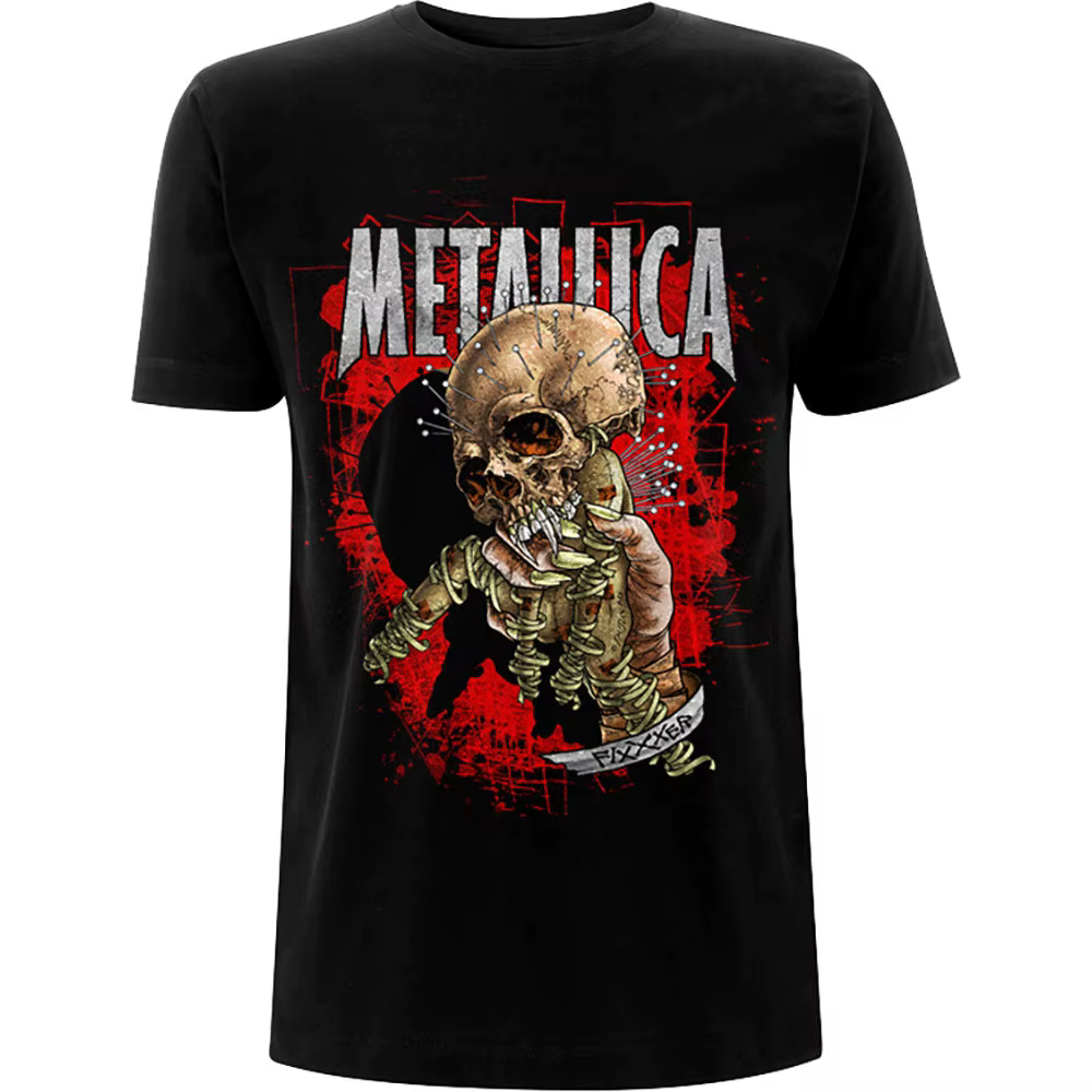 T-shirt en coton avec image de groupe Metallica