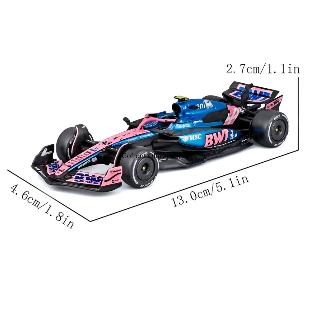 Bburago 1:43 2025 F1 BWT Équipe de formule um alpin # 10 Pierre Gasly # 43 Franco Colapinto alliage voiture moulé sous pression modèle jouet à collectionner