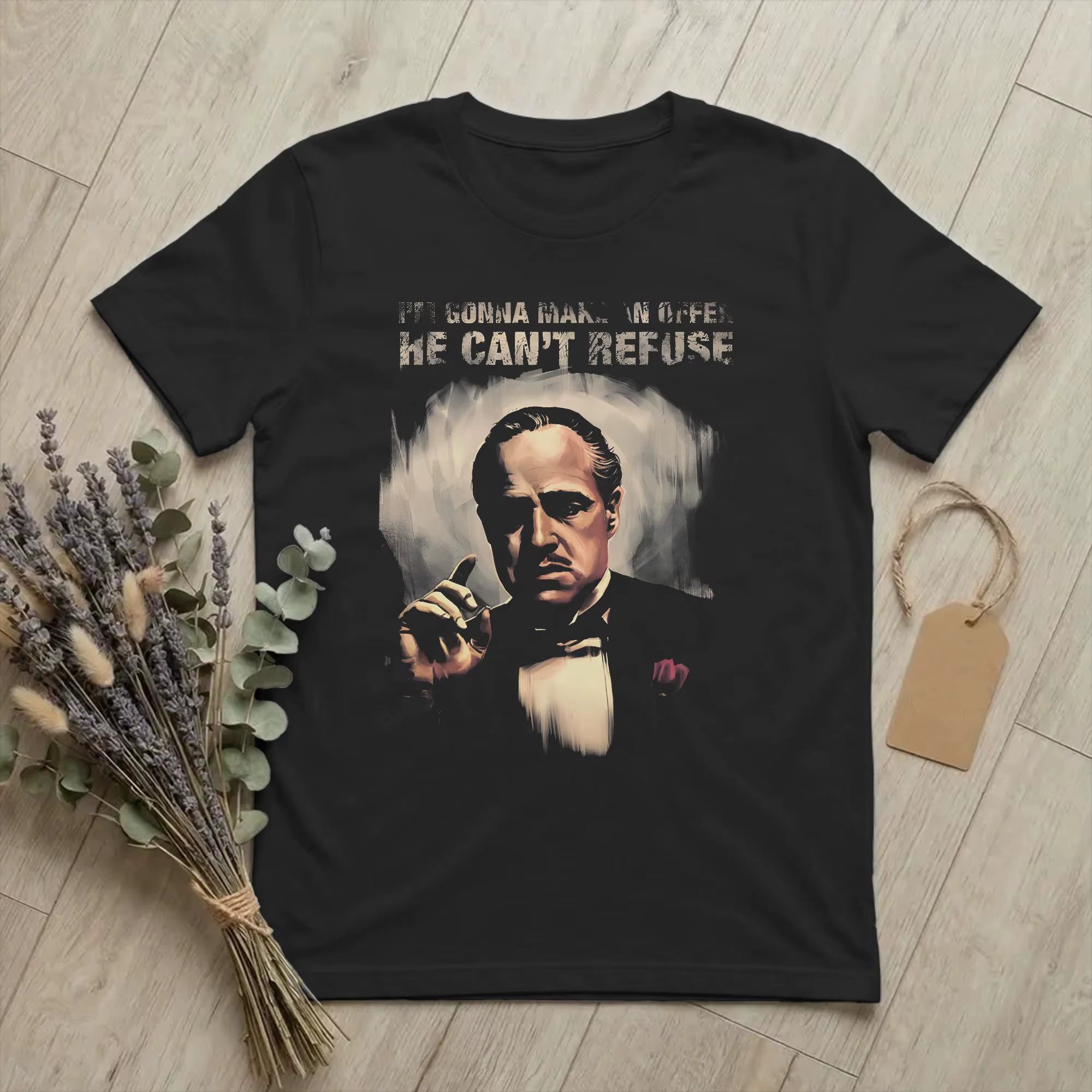 Parrain titre Original Logo T-Shirts pour hommes film américain nouveauté pur coton t-shirt col rond manches courtes