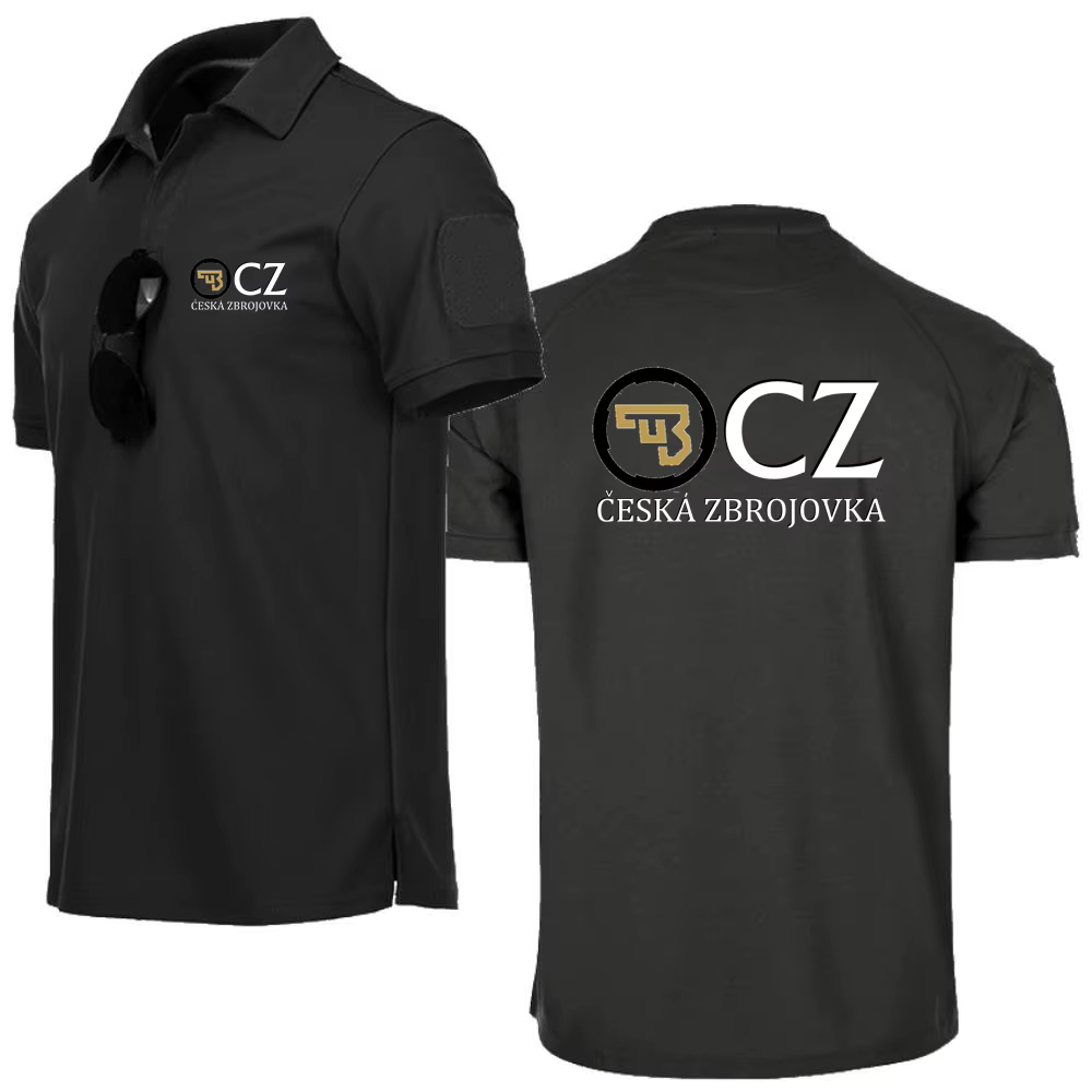 Polos pour hommes Style militaire T-Shirts respirant armée Combat tactique t-shirt CZ Ceska Zbrojovka armes à feu