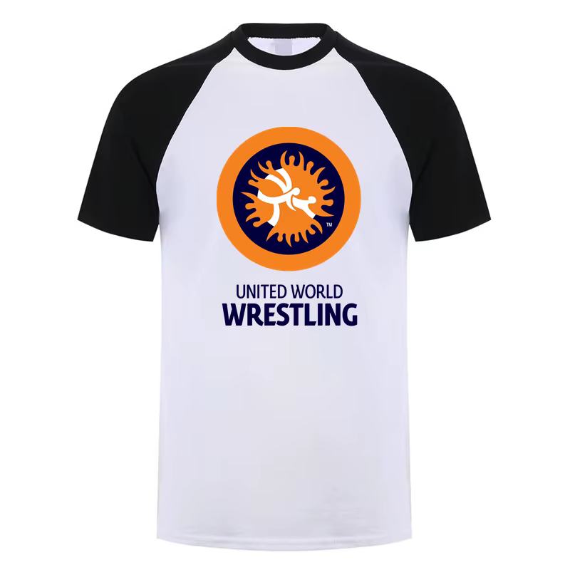 United World Wrestling T-shirt été hommes à manches courtes coton Cool UWW